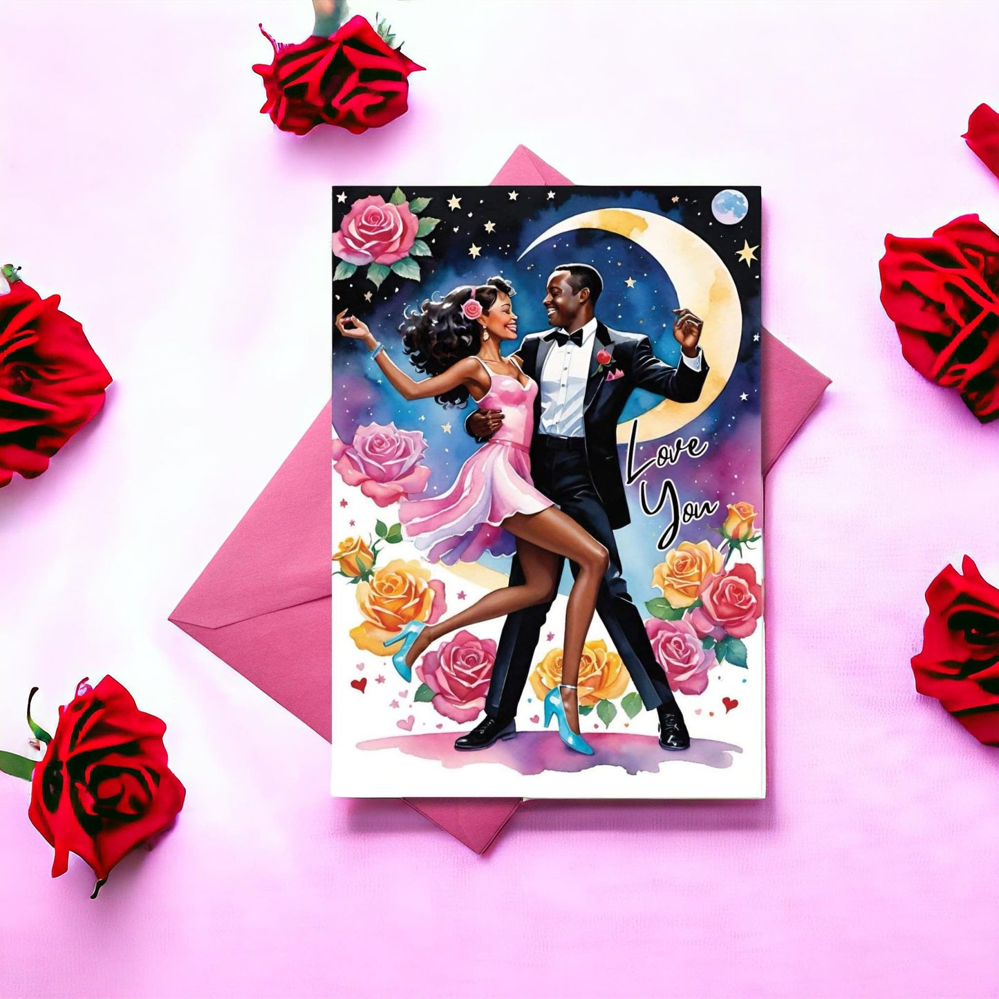 Beautiful Printable Love You Watercolor Card