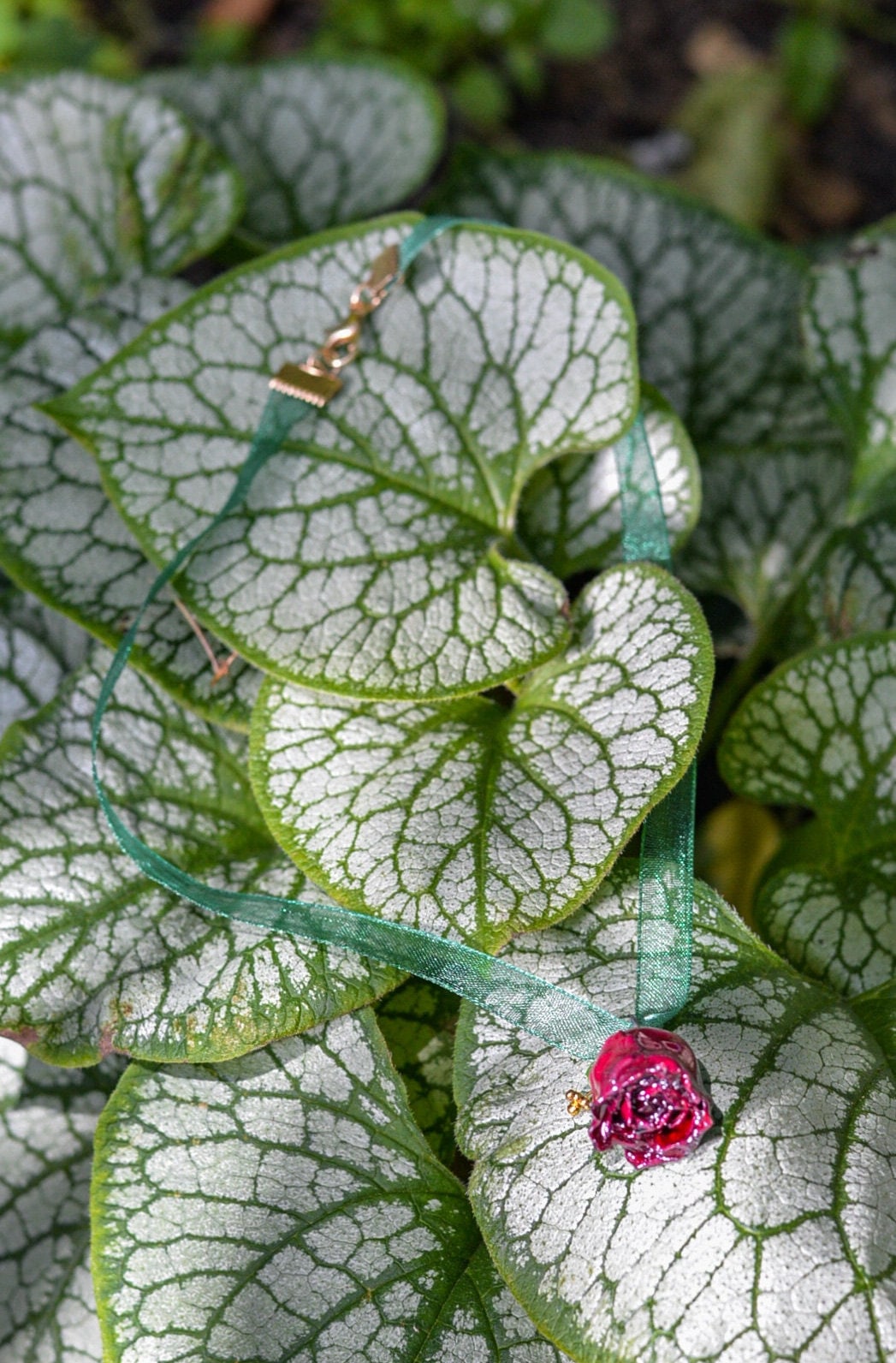 Enchanting 'Rose-Red' Ribbon Choker