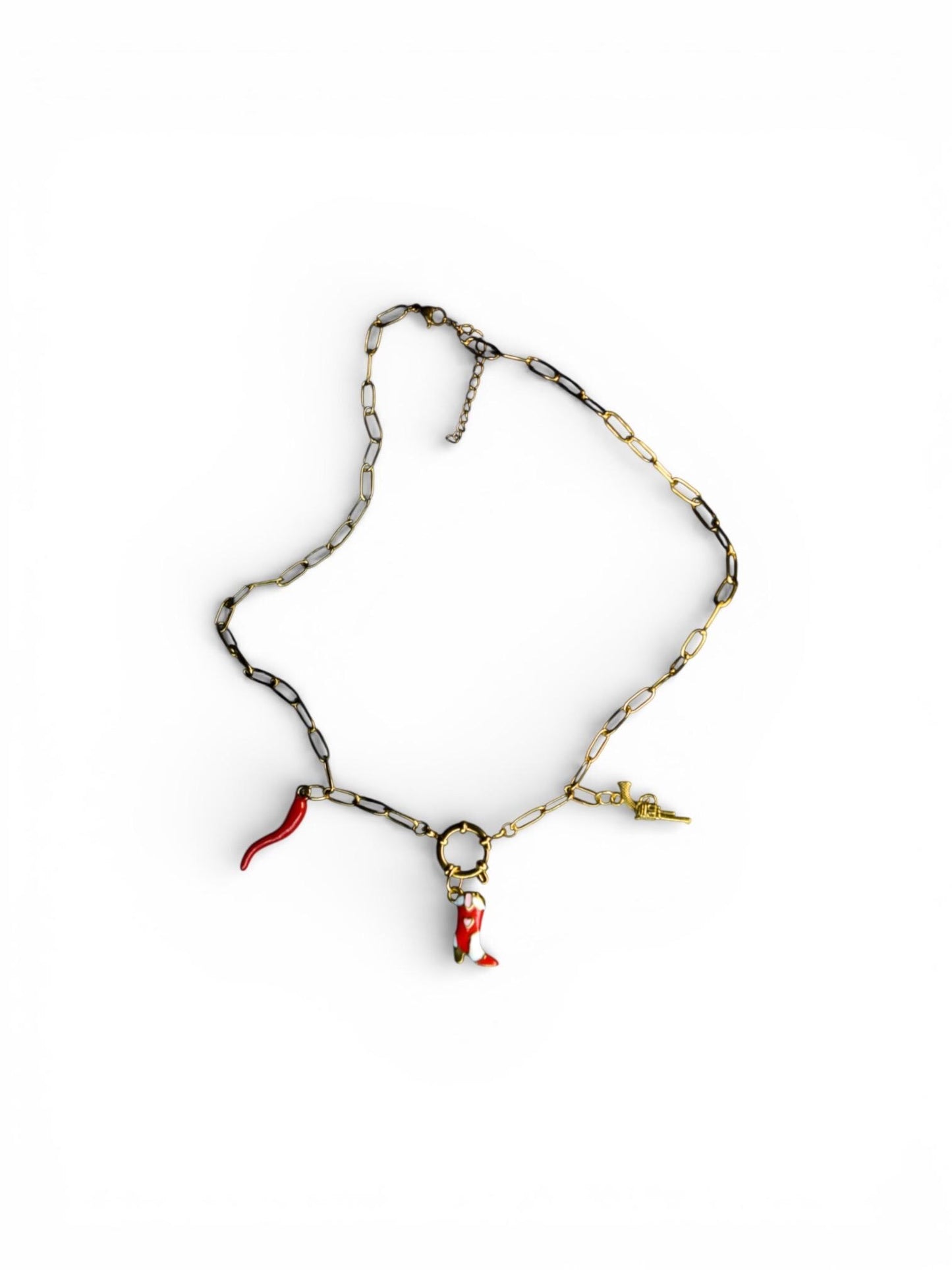Cowgirl Charm Necklace: Boot, Chilli and Pistol