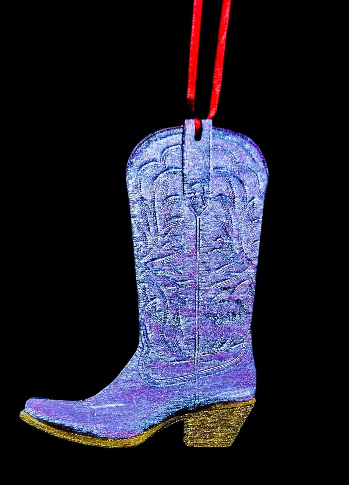 Handpainted Cowboy Boot Hanging Ornament