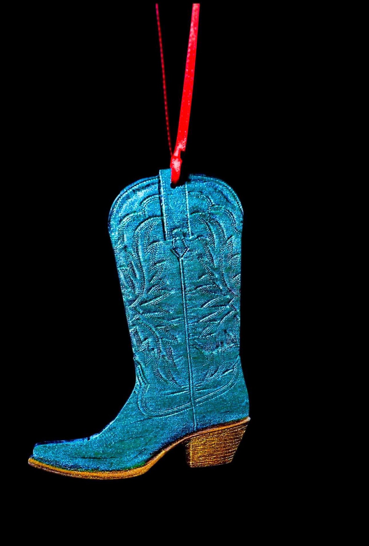 Handpainted Cowboy Boot Hanging Ornament