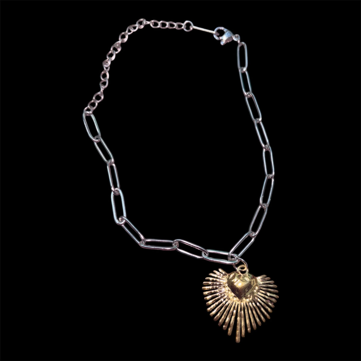 Mixed Metal Sacred Heart Bracelet
