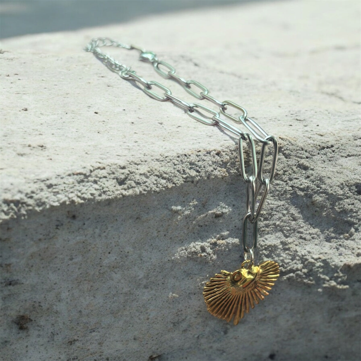 Mixed Metal Sacred Heart Bracelet
