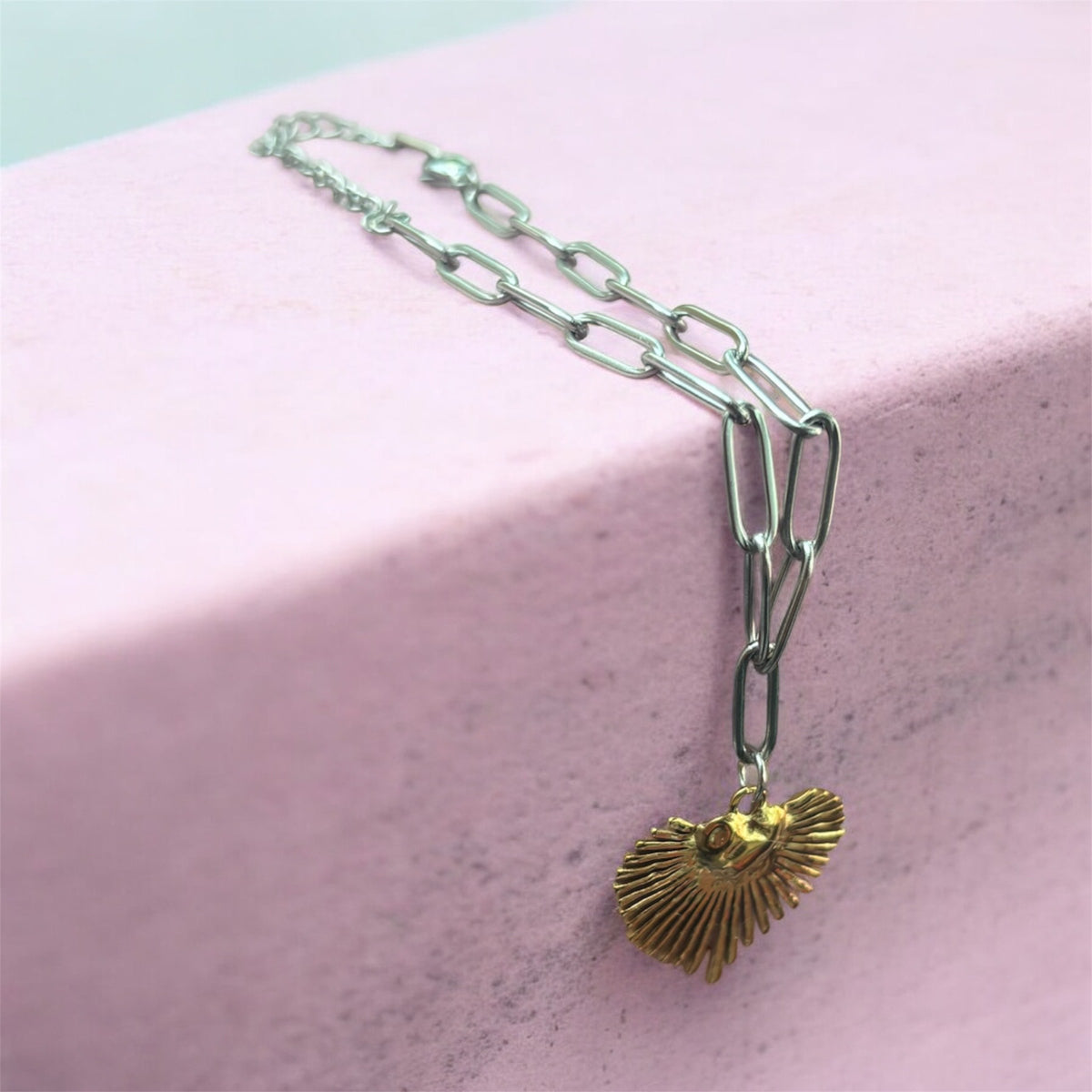 Mixed Metal Sacred Heart Bracelet