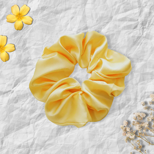 XL Yellow Satin Scrunchie