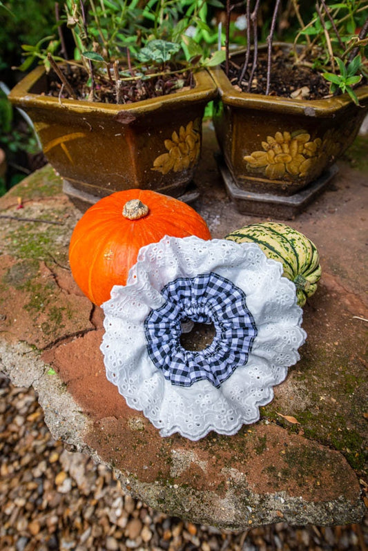 Giant Gingham Scrunchie: Soft Cotton Jumbo Hair Tie