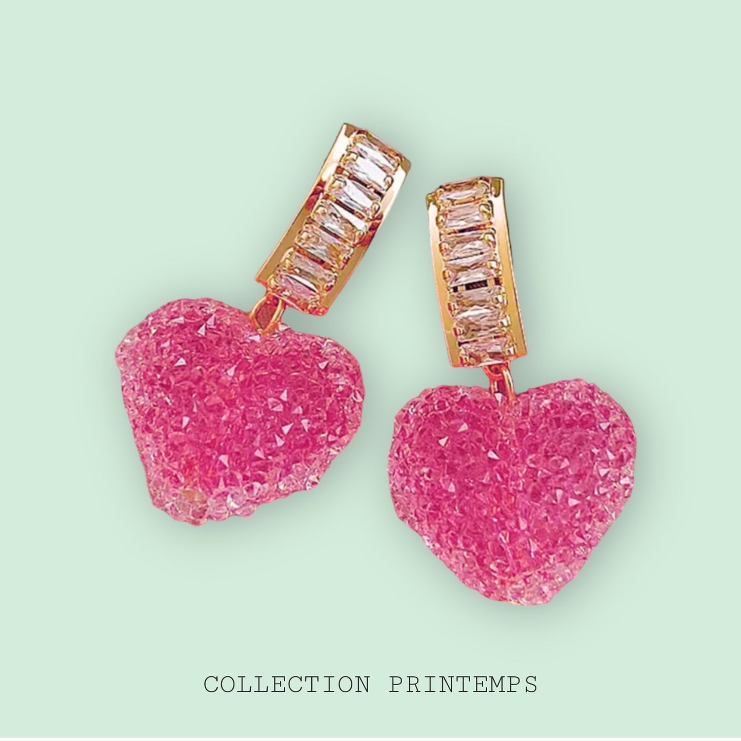 Pink Sparkly Heart Sweetie/Food Earrings - Blue available too.