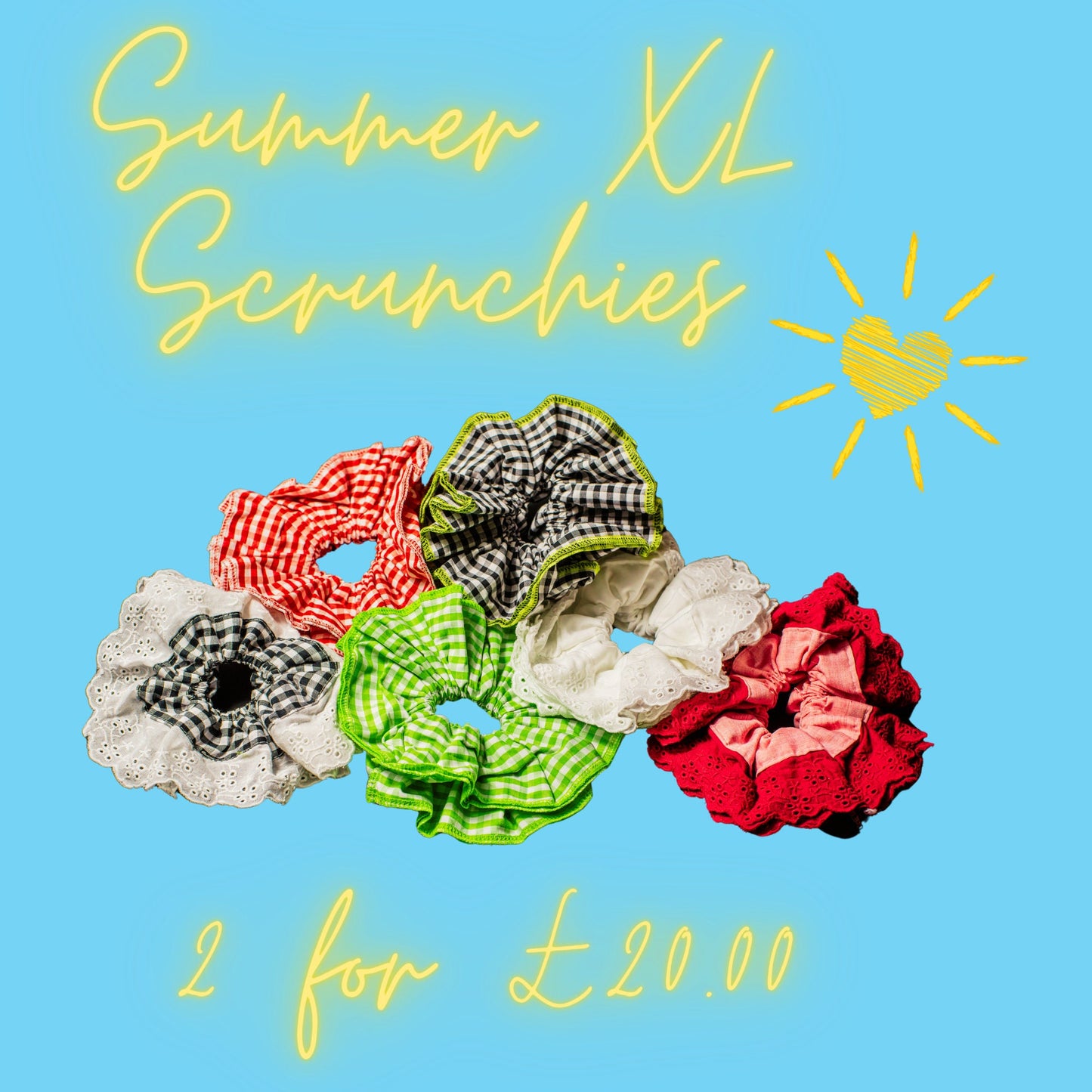 Ultimate Colorful Summer XL Scrunchies - 2 for 20 Quid