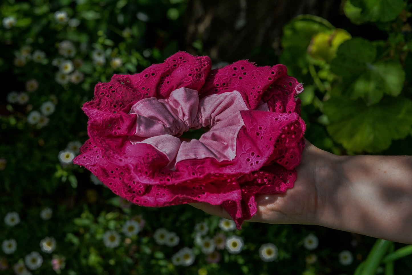 Romantic Wine-Red and Pink Jumbo XL Valentine's Scrunchie