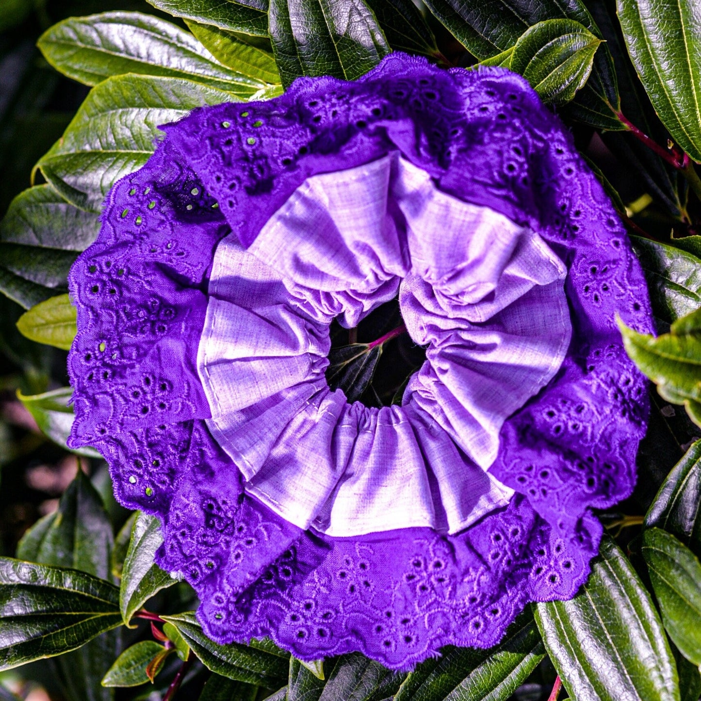 Stunning 'Amethyst' Purple French Lace XL Scrunchie