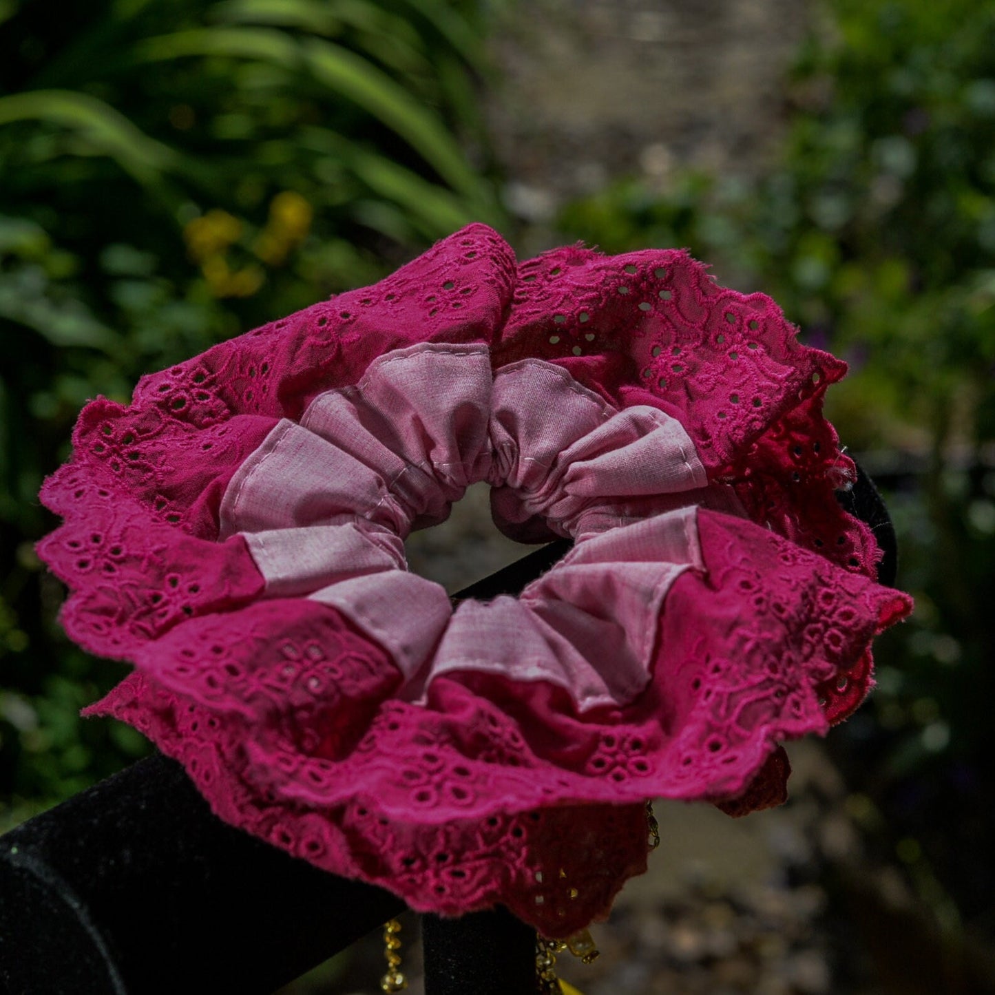 Romantic Wine-Red and Pink Jumbo XL Valentine's Scrunchie