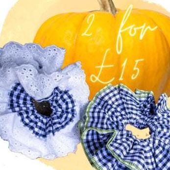 Bundle Deal: Stylish Gingham Jumbo Scrunchies x2 for 15 Pounds