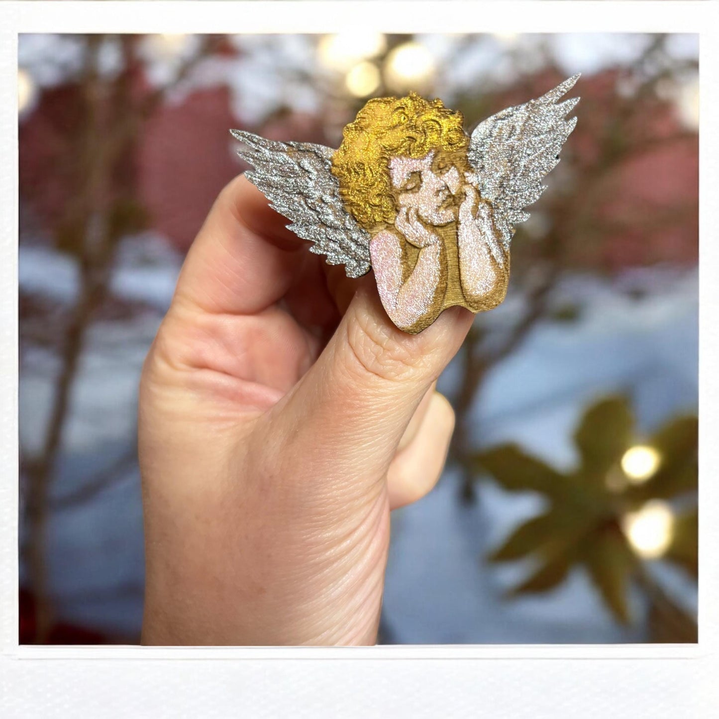 Absolutely Enchanting Handpainted Cherub broach