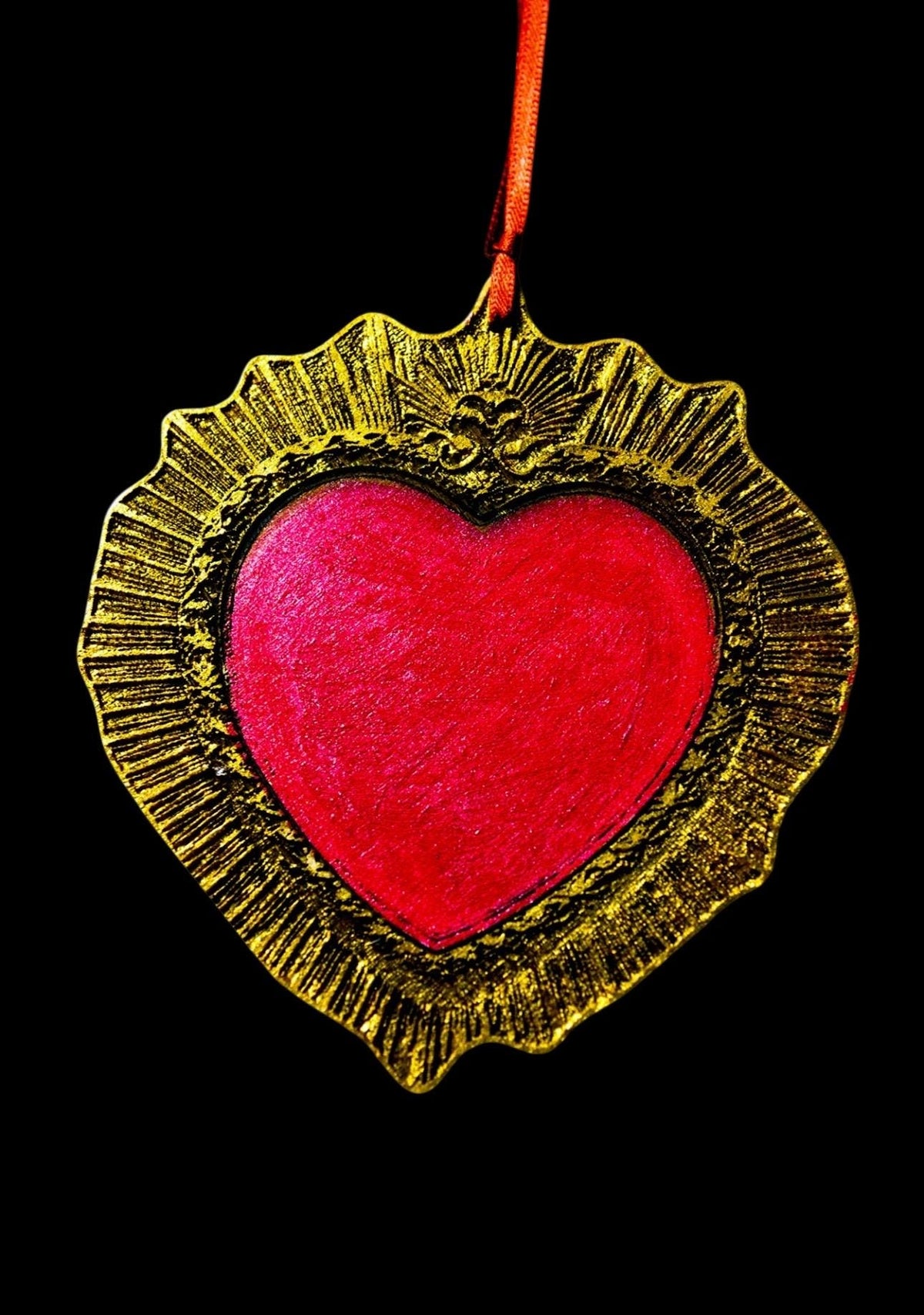 Handpainted Sacred Heart ‘Romeo & Juliet’  Hanging Ornament