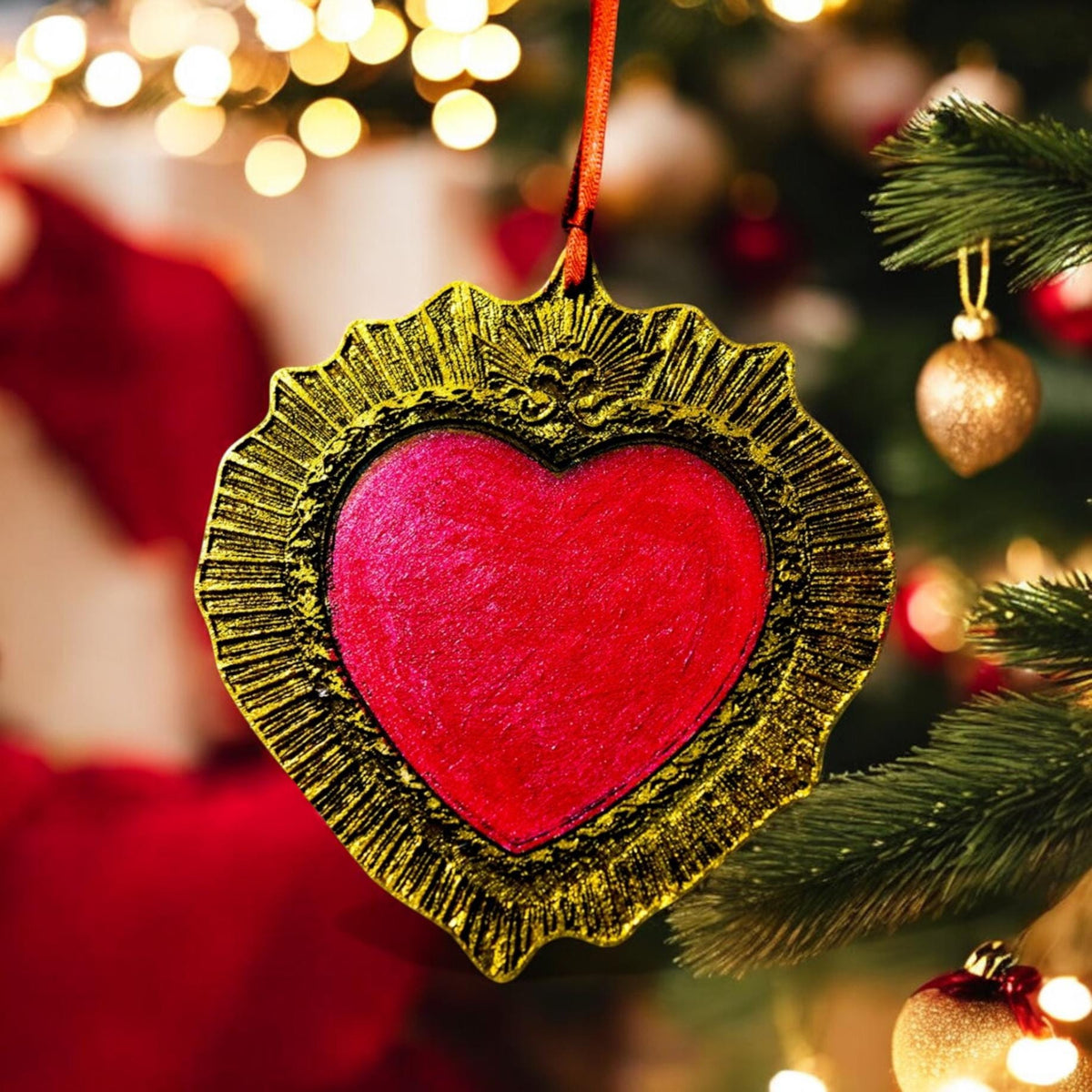 Handpainted Sacred Heart ‘Romeo & Juliet’  Hanging Ornament
