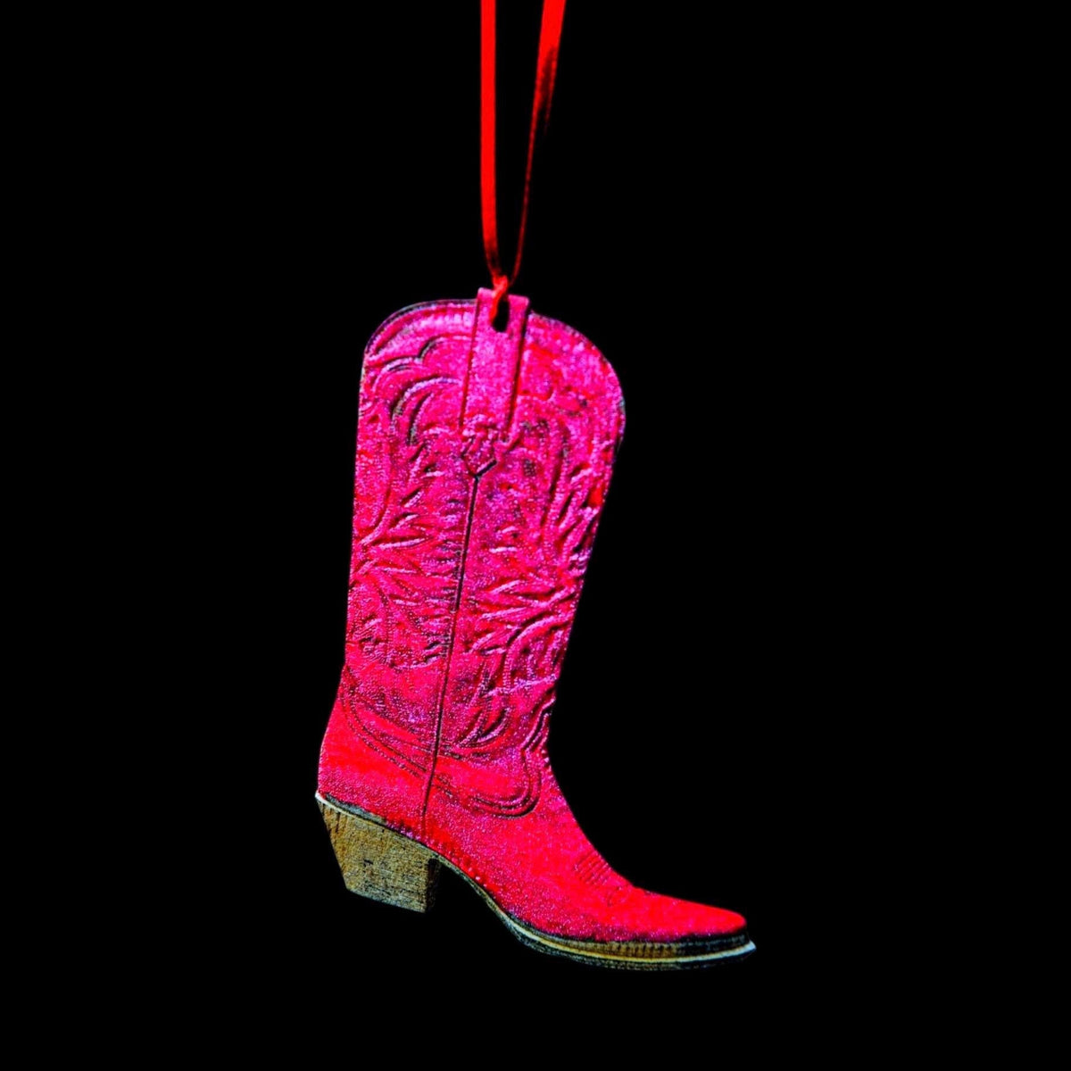 Handpainted Cowboy Boot Hanging Ornament