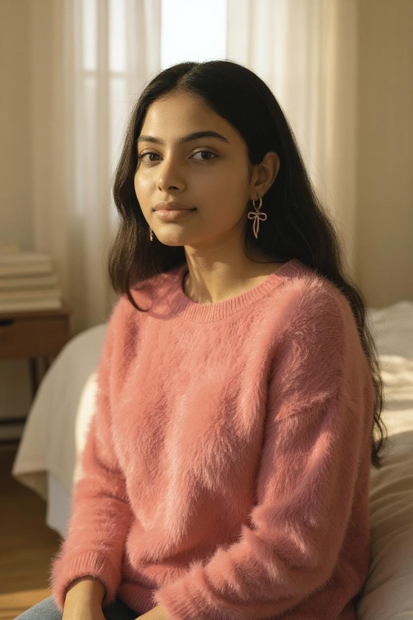 Golden Huggie Earrings: Pink Bow, Crinkled Hoop