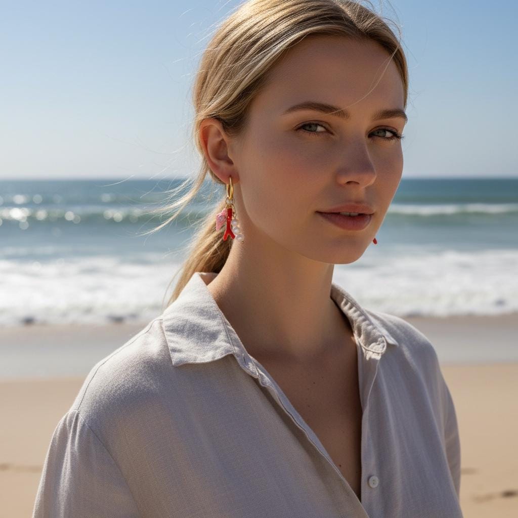 Golden Huggie Charm Earrings: Seashell, Coral, Lobster.