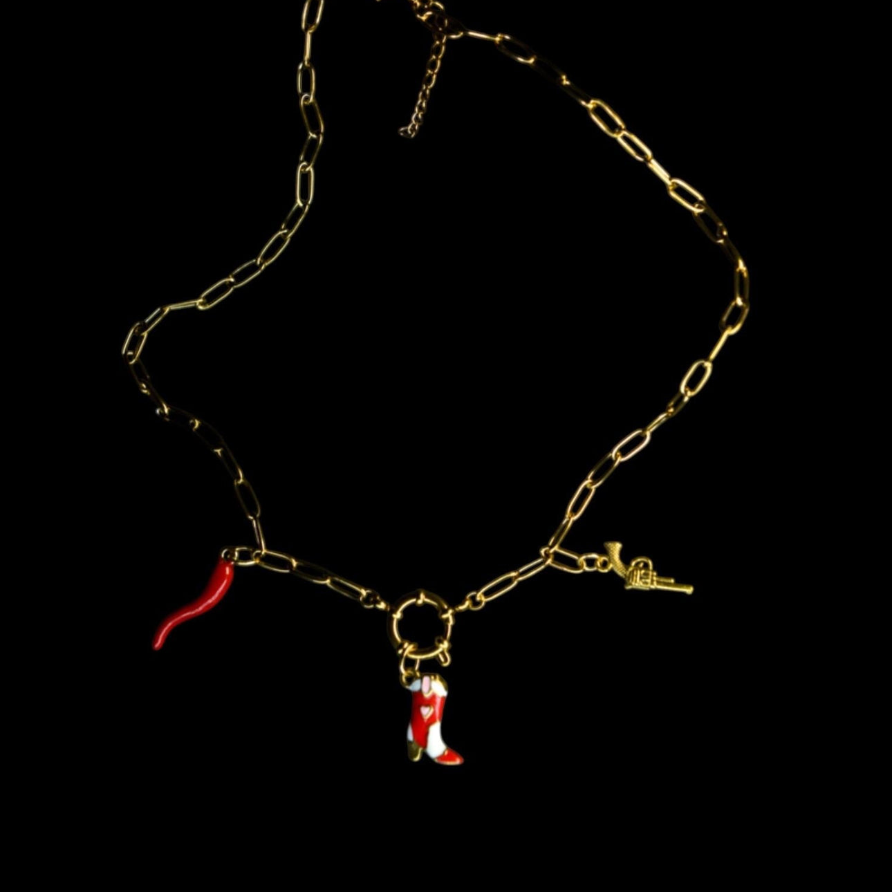 Cowgirl Charm Necklace: Boot, Chilli and Pistol